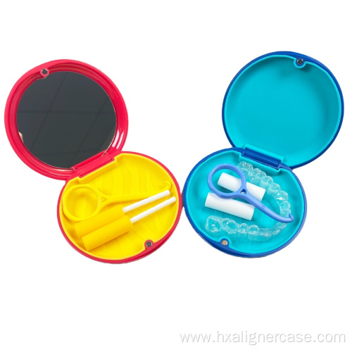 Ventilation Orthodontic Dental Retainer Case With Mirror